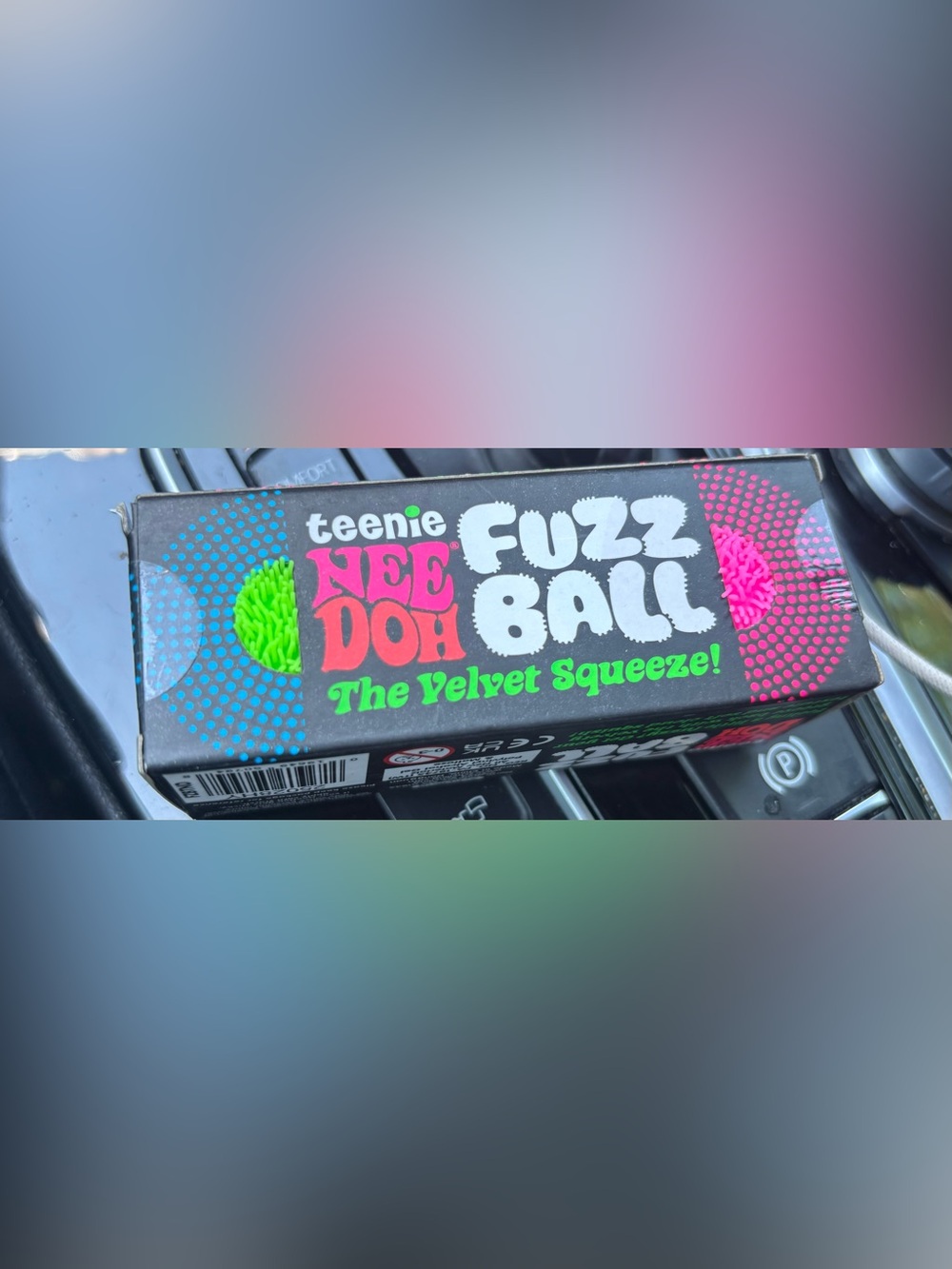 Teenie Nee-Doh Fuzz Ball - Neon Green & Hot Pink NEW